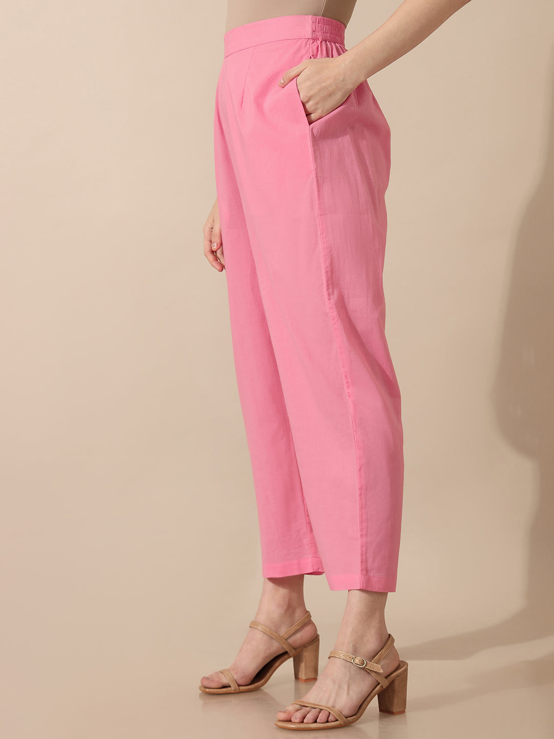 Aurora Solid Pink Trousers