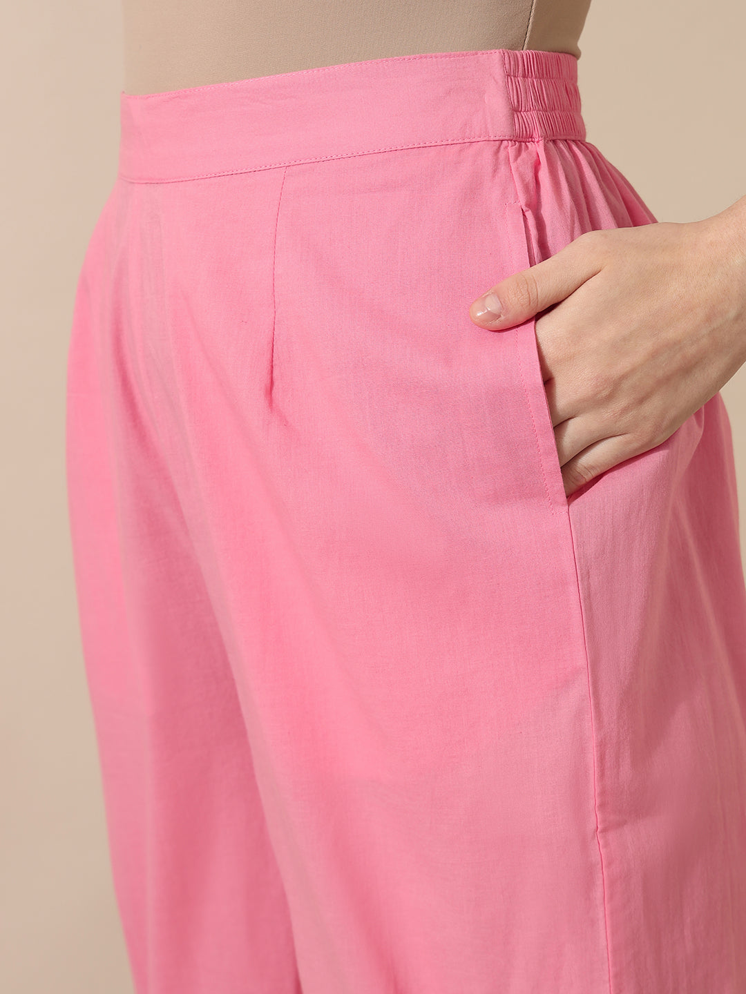 Aurora Solid Pink Trousers