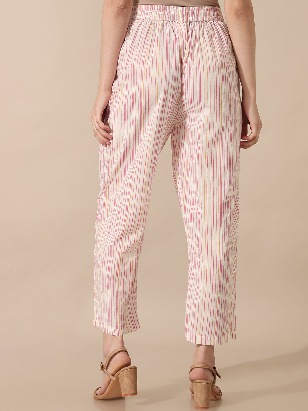 Urban Outfitters Archive Pink Stripe Flare Trousers  Urban Outfitters UK