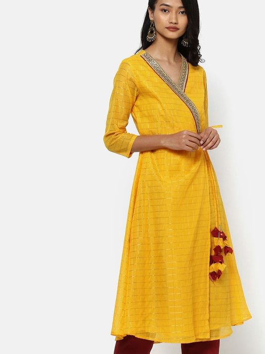 Mustard_Checkered_Kurta_Front_Full_Shot_1 (4748498927701)