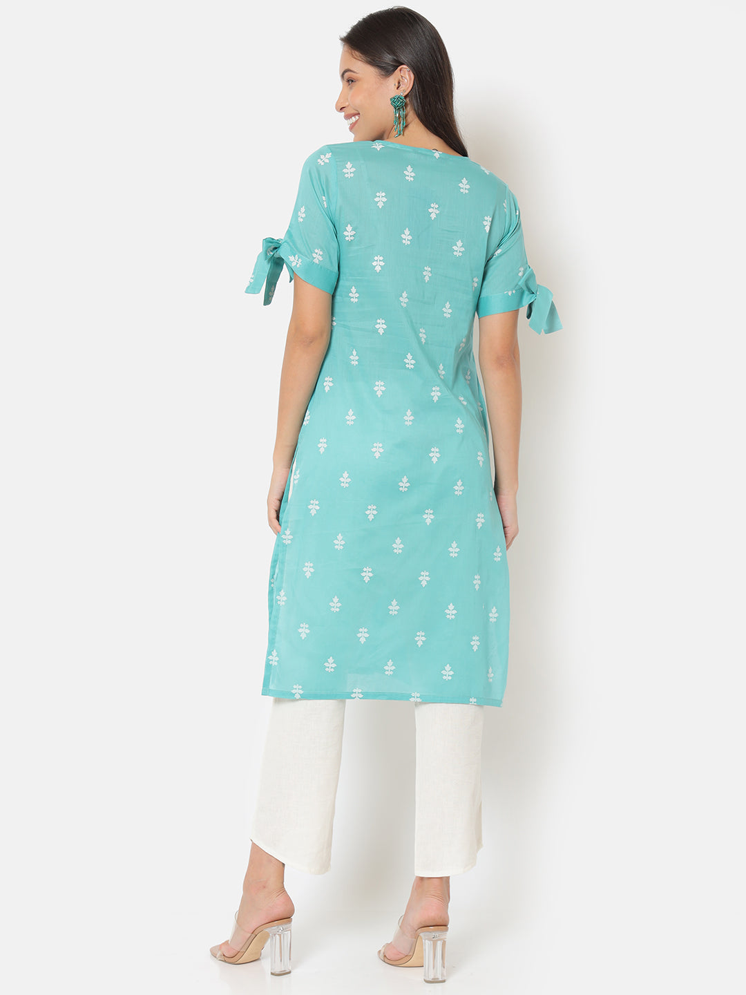 Sanchi Blue Ruffled Kurta