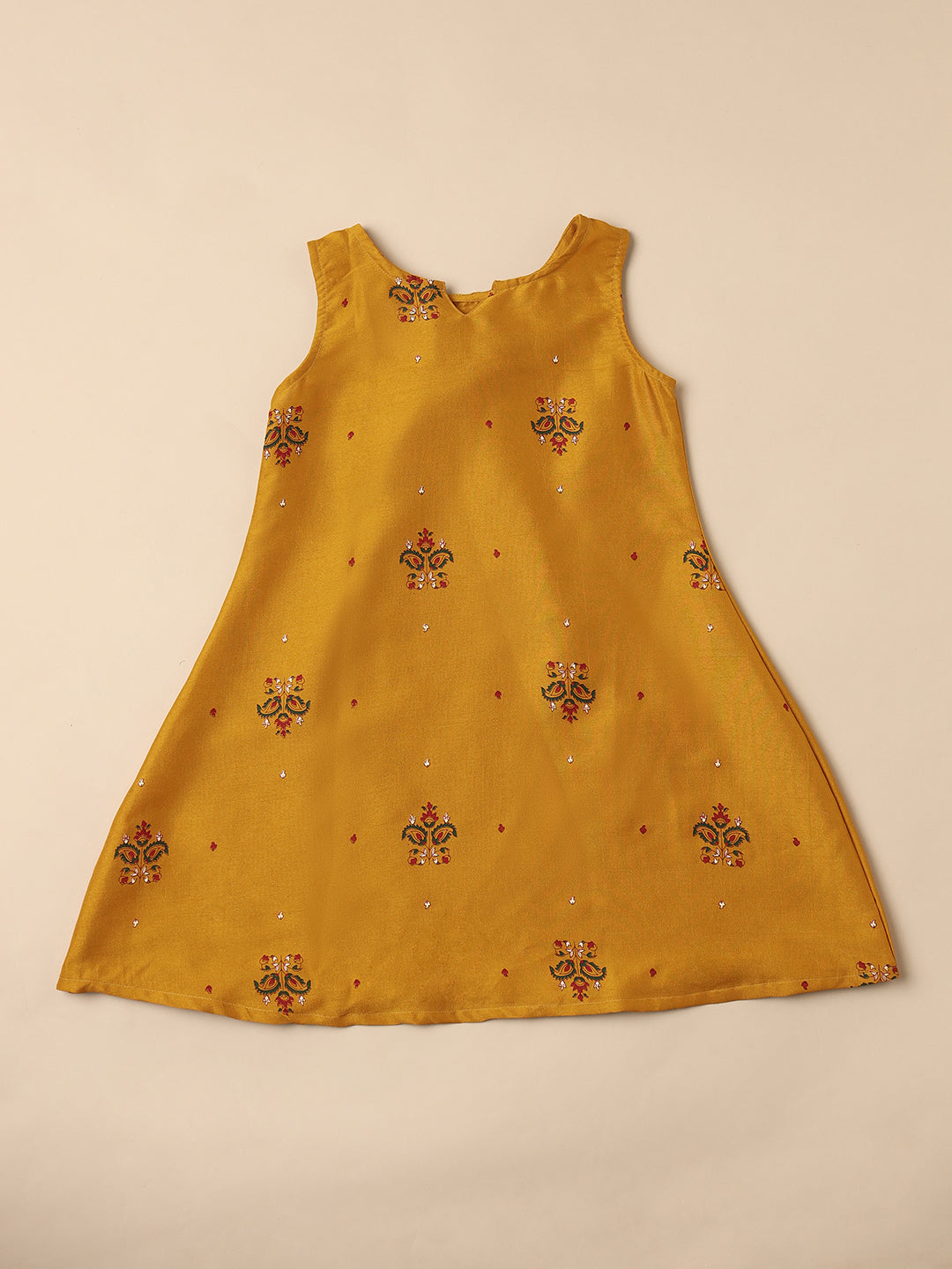  Saaki Girls Summer Soft Mustard A-line Dress