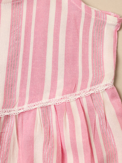 Saaki Girls Summer Soft Pink Tie Up Dress
