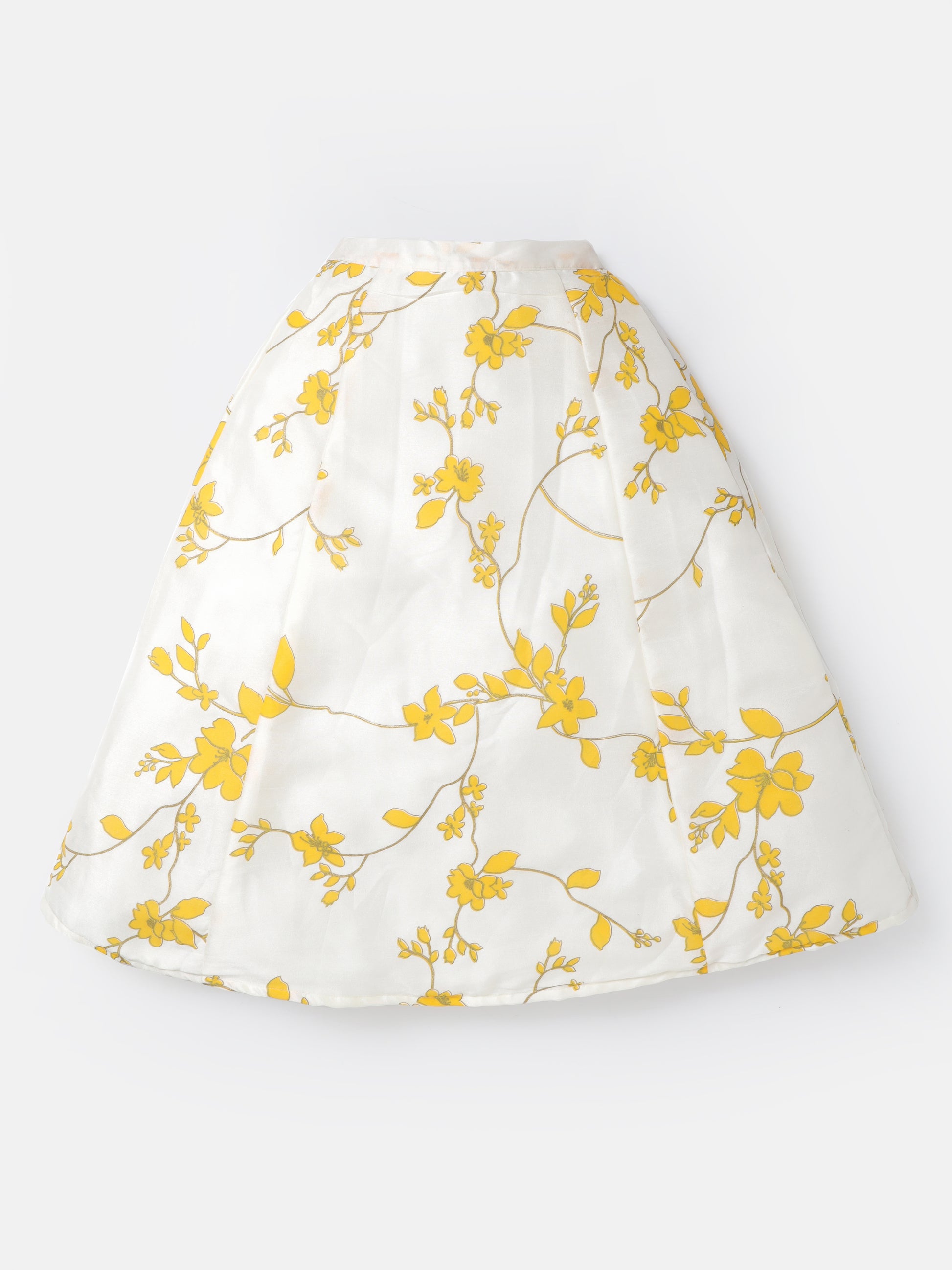 Saaki Girls Off-White Utsav Ruffled Strappy Top Skirt Set (7543823433959)