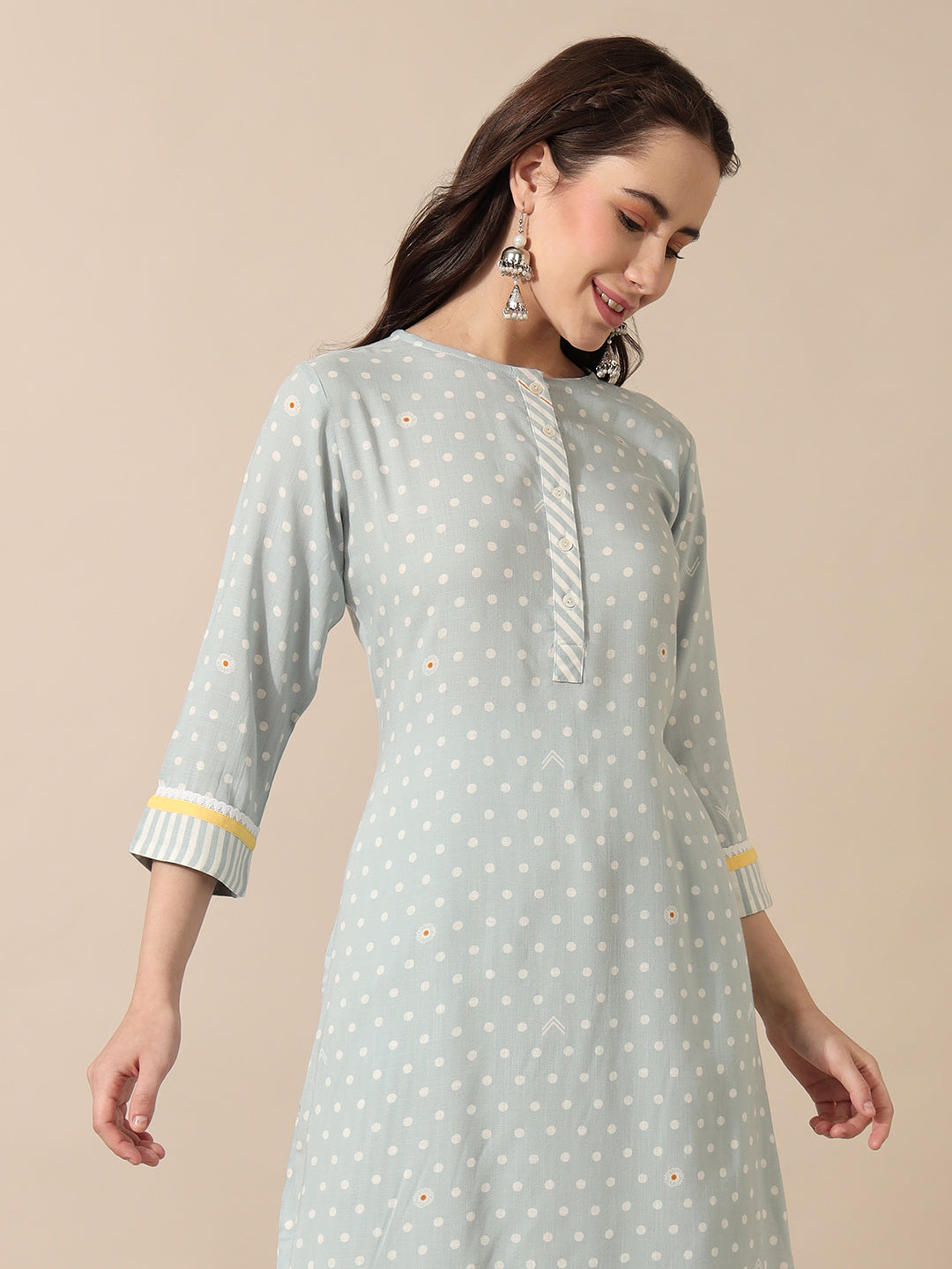 Wildflower Blue Polka Kurta Set