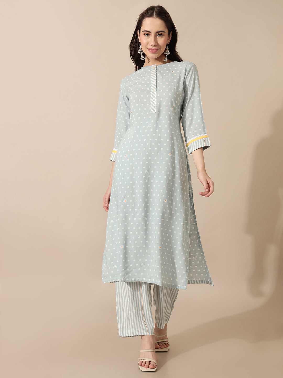 Wildflower Blue Polka Kurta Set