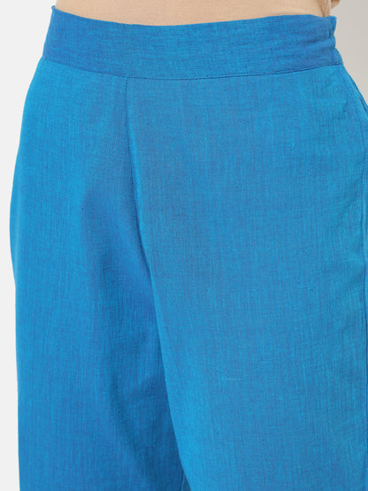 Weaves of South Blue Solid Trouser (7517109420263)