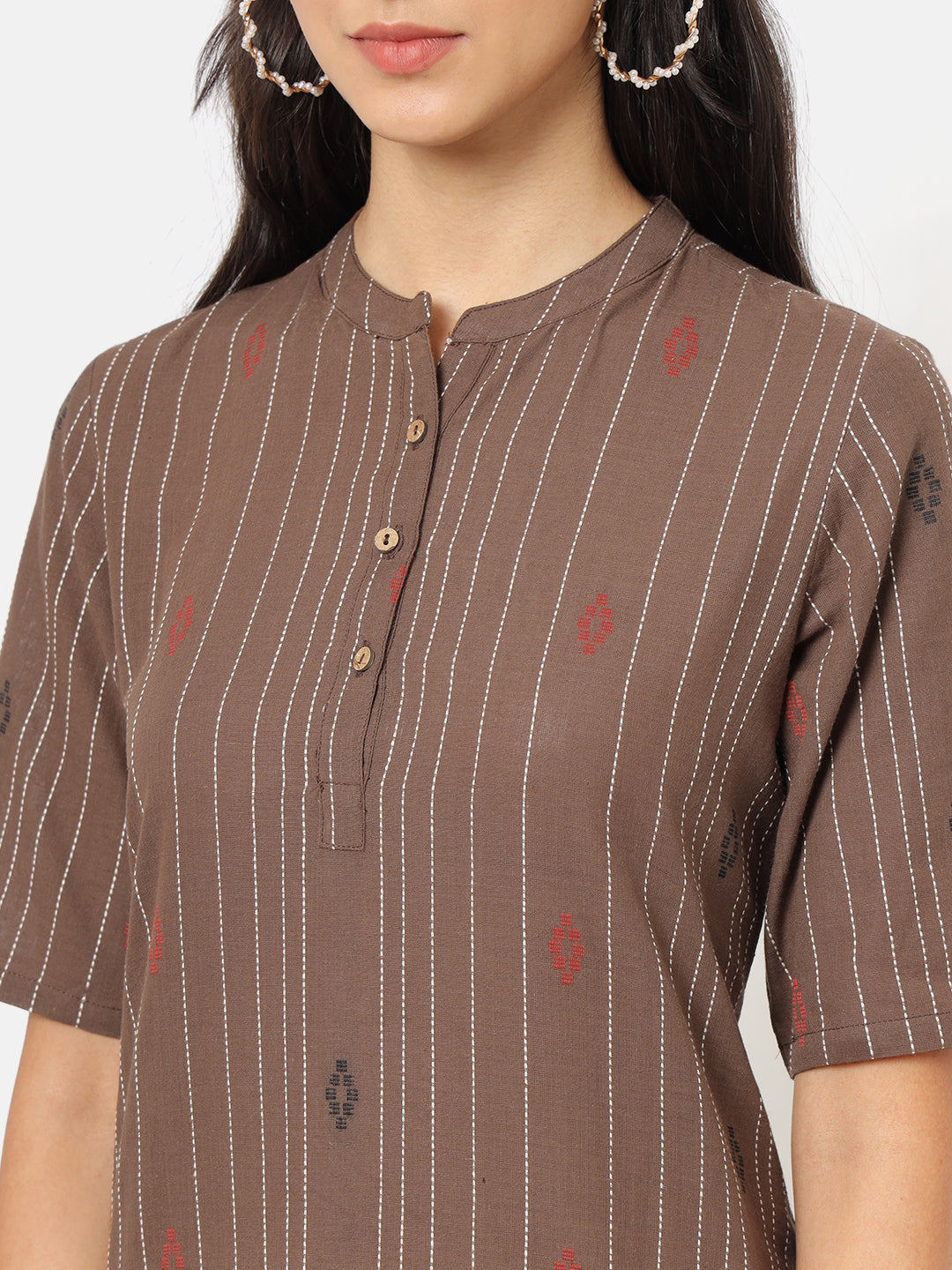 Weaves of south Mandarin collar Kurta (7507321028839)