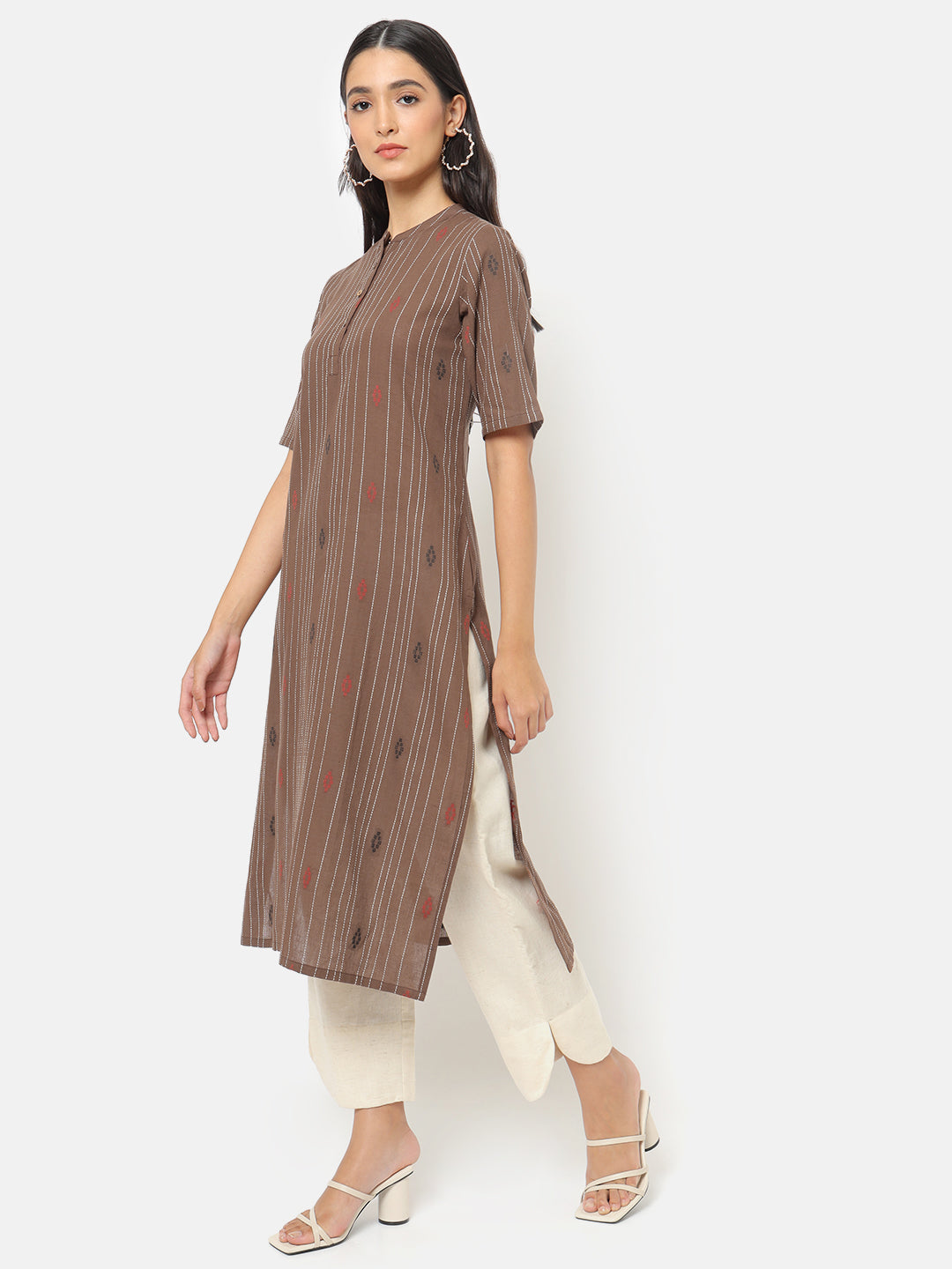 Weaves of south Mandarin collar Kurta (7507321028839)